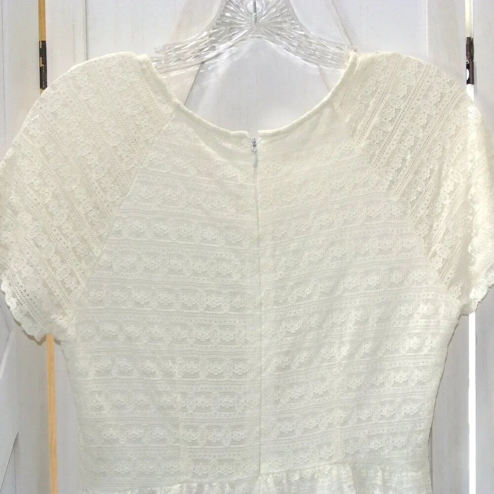 Free People White Lace Sheath Mini Dress